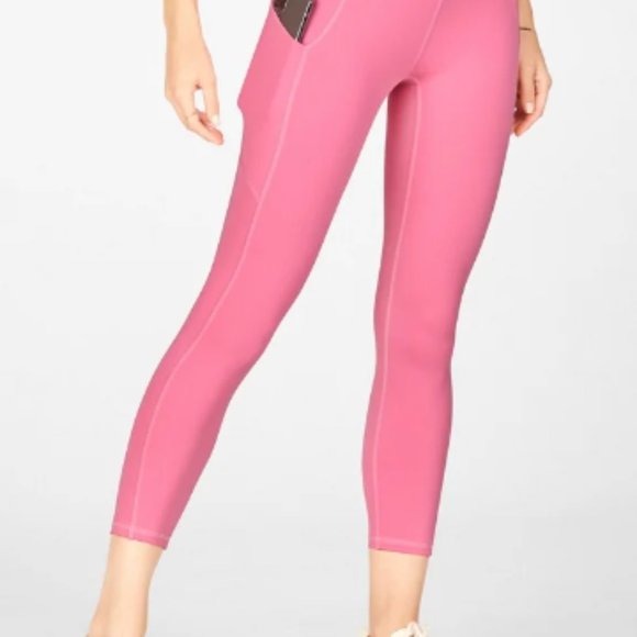 Oasis PureLuxe High-Waisted Capri in Pink Rouge - Picture 2 of 2